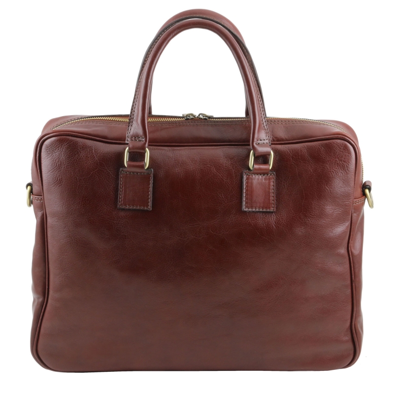 Leder-Laptoptasche Urbino 1 Fach Rückseite